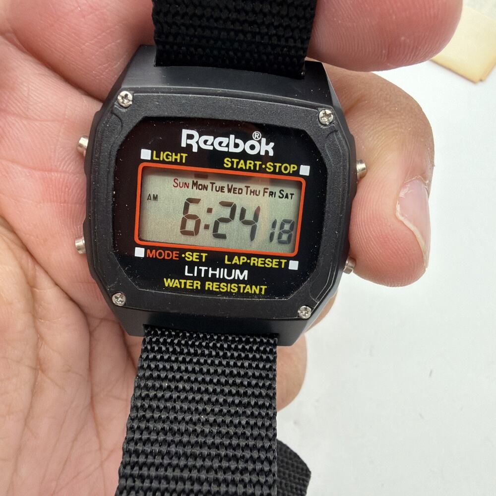 Vintage Watch Reebok Digital Wrist Watch Promo Untested New Battery Working